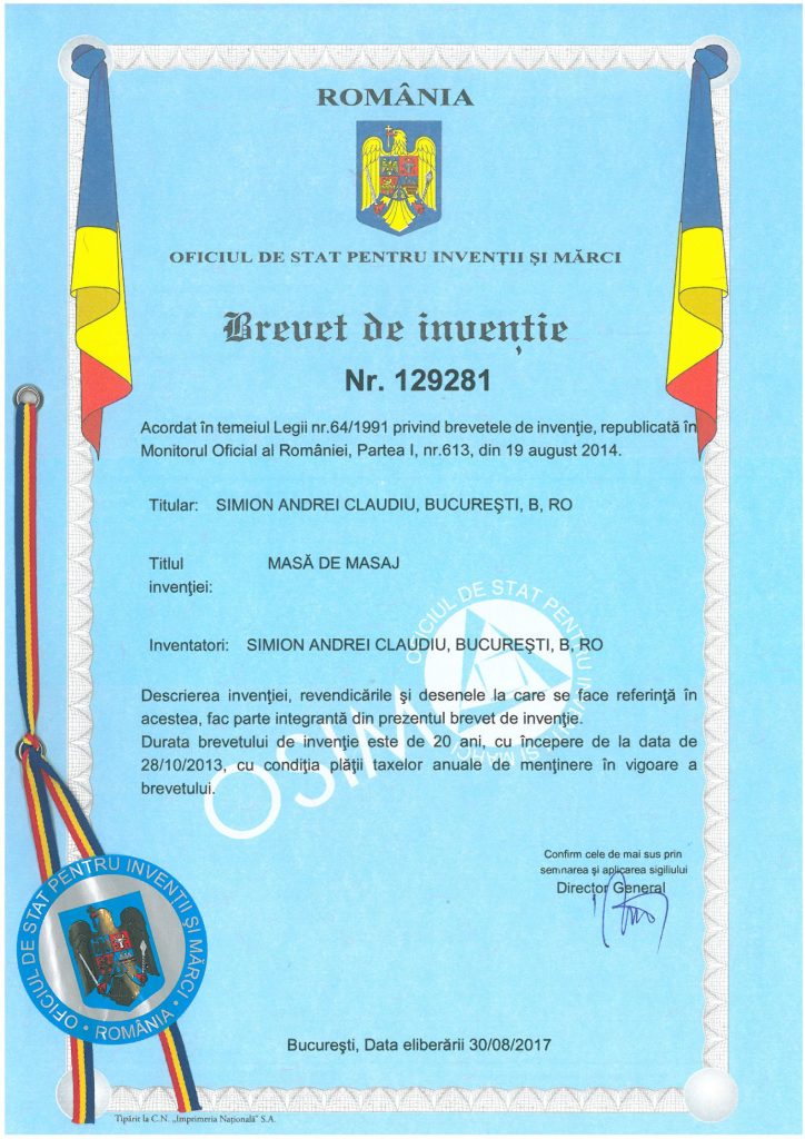 Brevet de inventie Andrei Simion